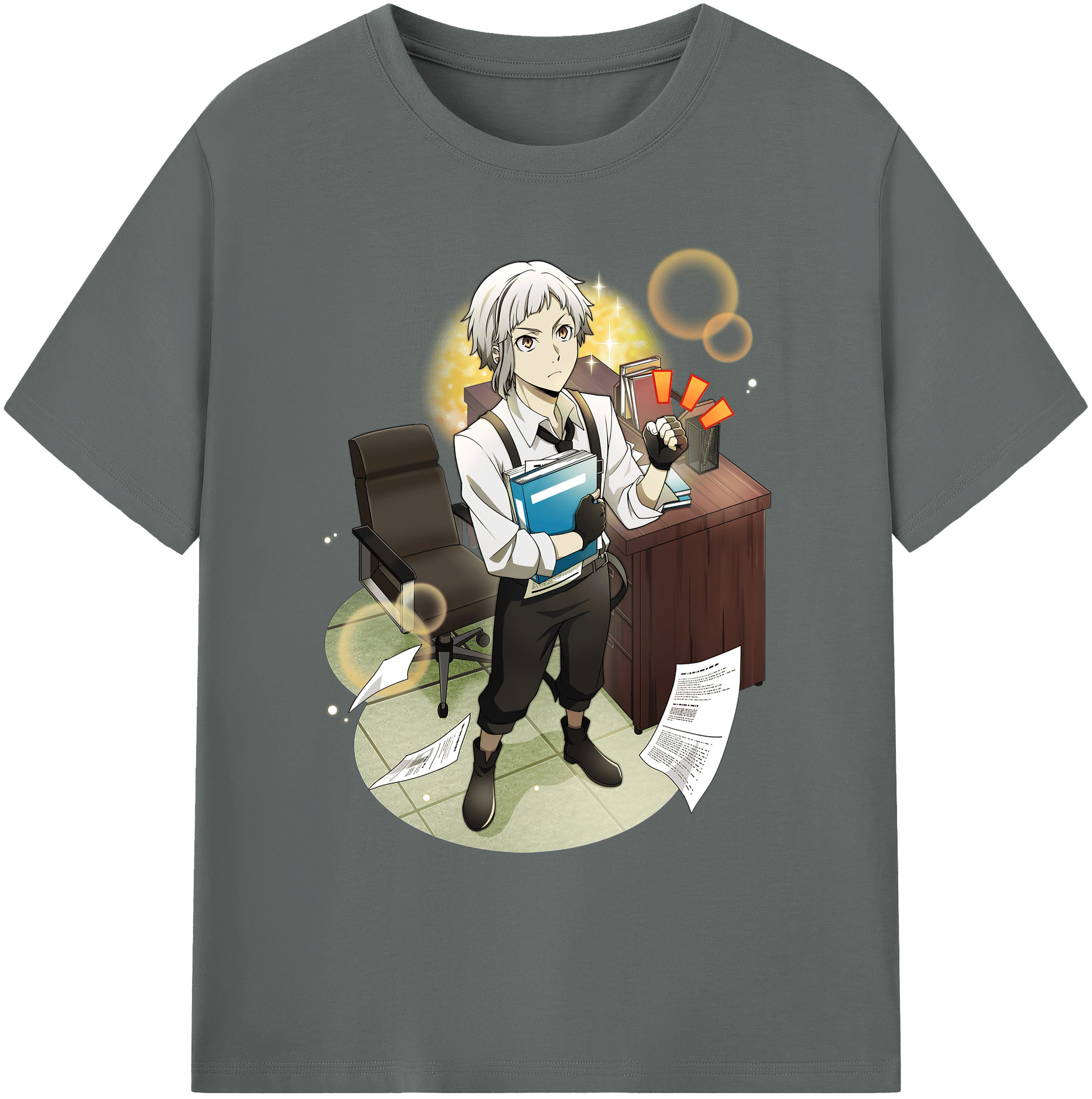 （画像用） 文豪ストレイドッグス Bungo Stray Dogs 綿100％ メンズ半袖Tシャツ｜肌触りやわらか＆通気性